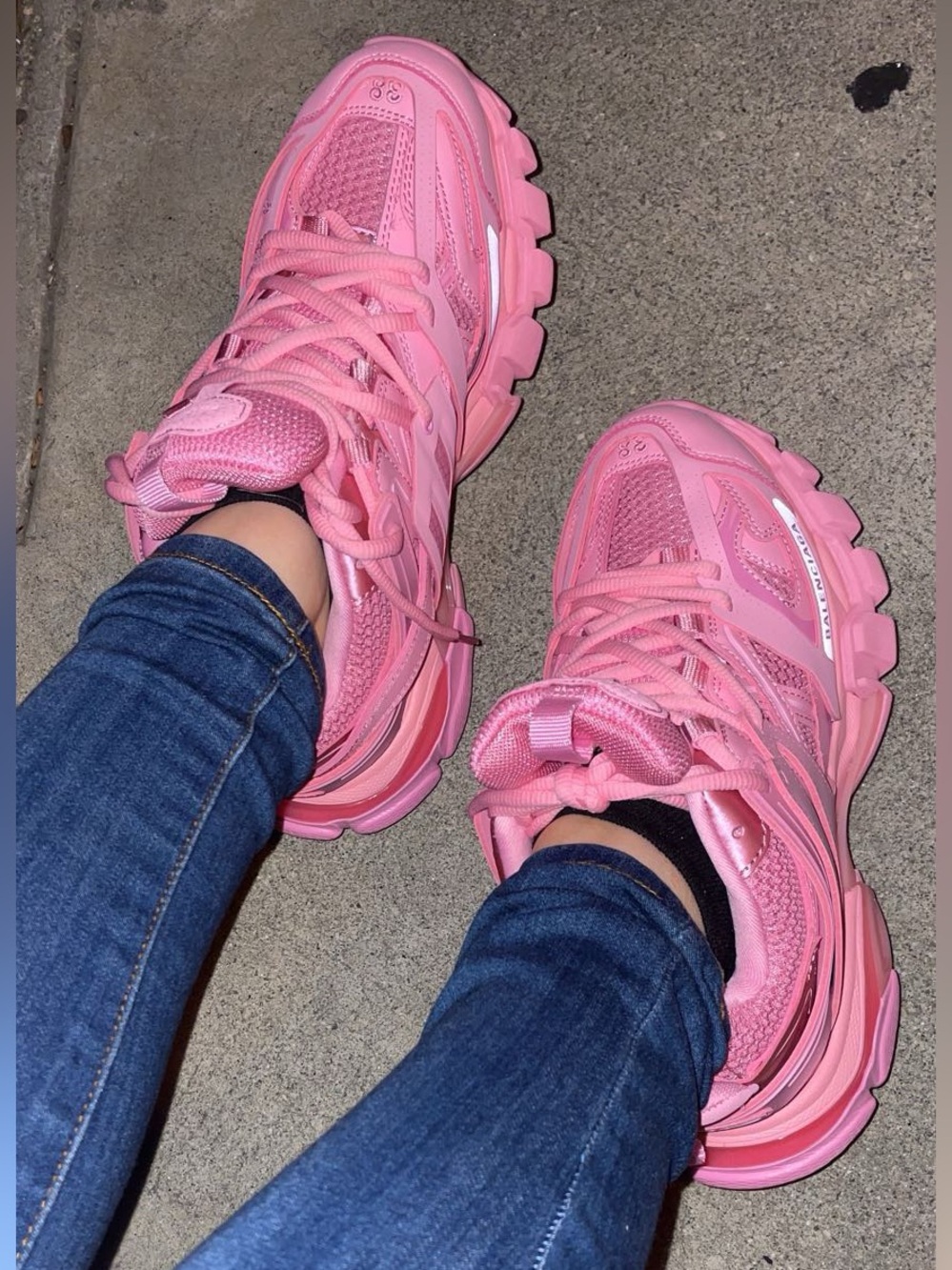 Balenciaga Triple S Pink Chunky Sneakers